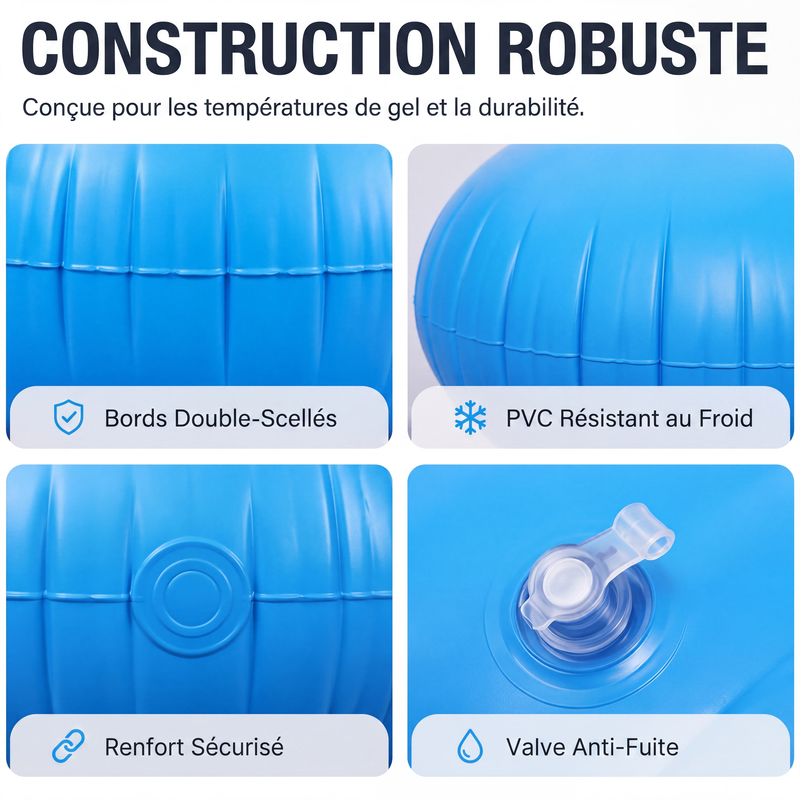 ❄️ PROMO LIMITÉE 50% DE RÉDUCTION ! ✨ Coussin d'Air d'Hivernage pour Piscine – Anti-Gel, Avec Cordes 🛟