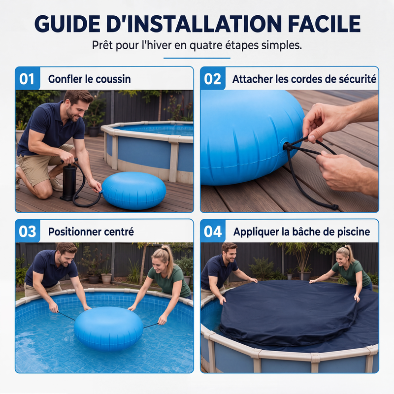❄️ PROMO LIMITÉE 50% DE RÉDUCTION ! ✨ Coussin d'Air d'Hivernage pour Piscine – Anti-Gel, Avec Cordes 🛟