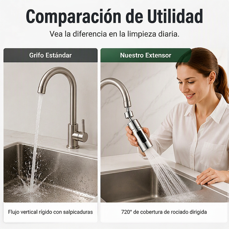 🔥 -50% Aujourd'hui : Embout Rotatif Universel pour Robinet – Rotation 720°, Installation Facile, Idéal pour Laver Fruits, Vaisselle et Évier sans Éclaboussures 🚰✨