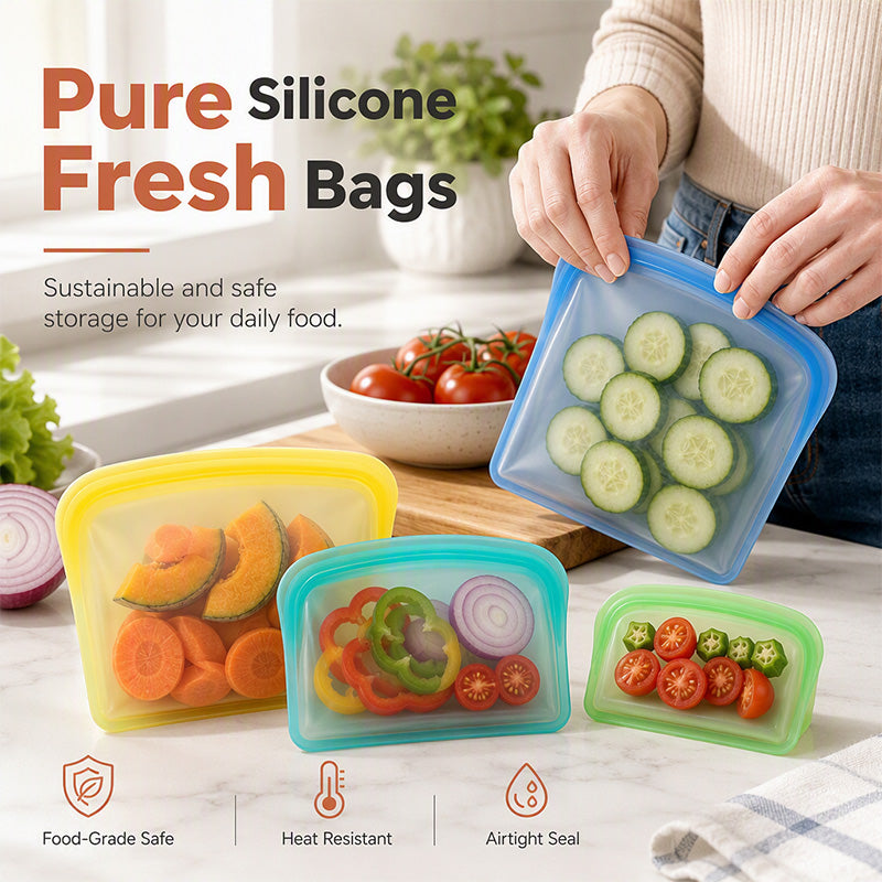 Sacs de conservation réutilisables en silicone