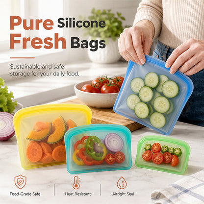 Sacs de conservation réutilisables en silicone