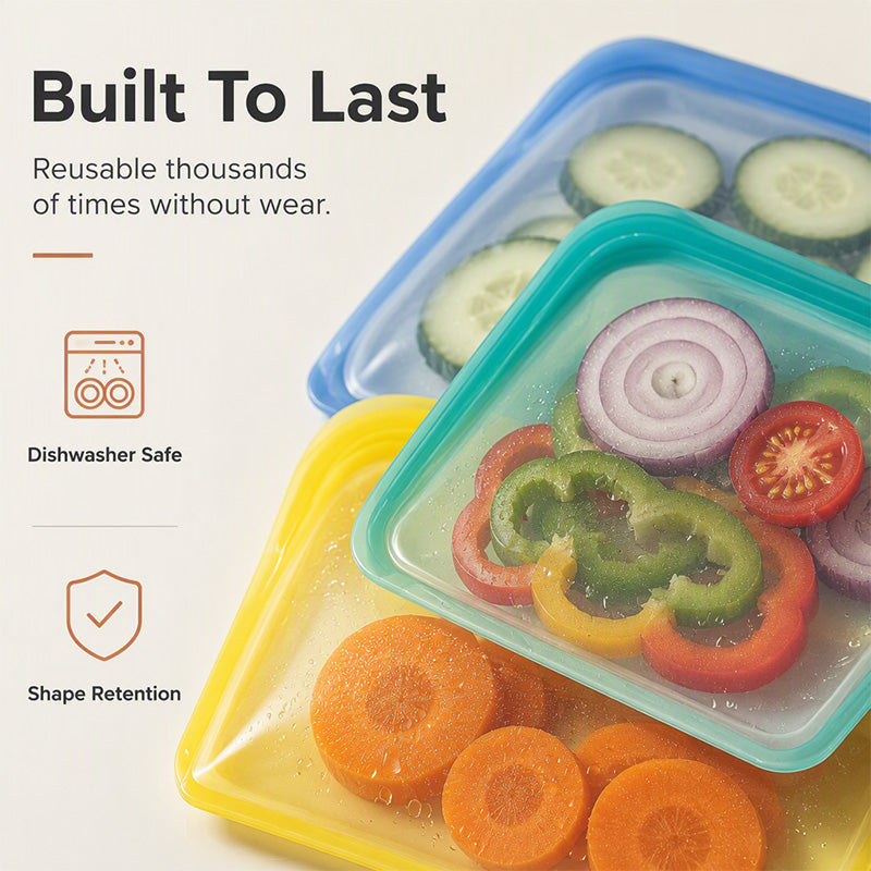 Sacs de conservation réutilisables en silicone