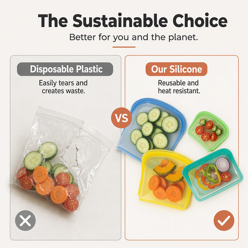 Sacs de conservation réutilisables en silicone