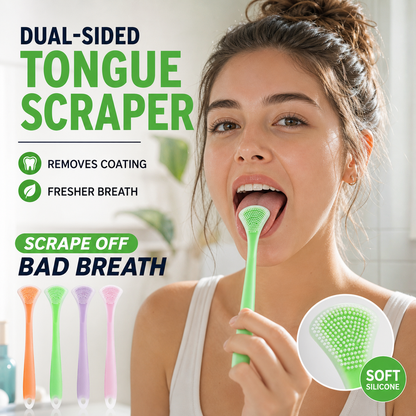 💥🔥‑50% Réduction  ! Grattoir lingual silicone double face 🦷 Ergonomique, nettoyage en douceur, soin bucco‑dentaire au quotidien 💧