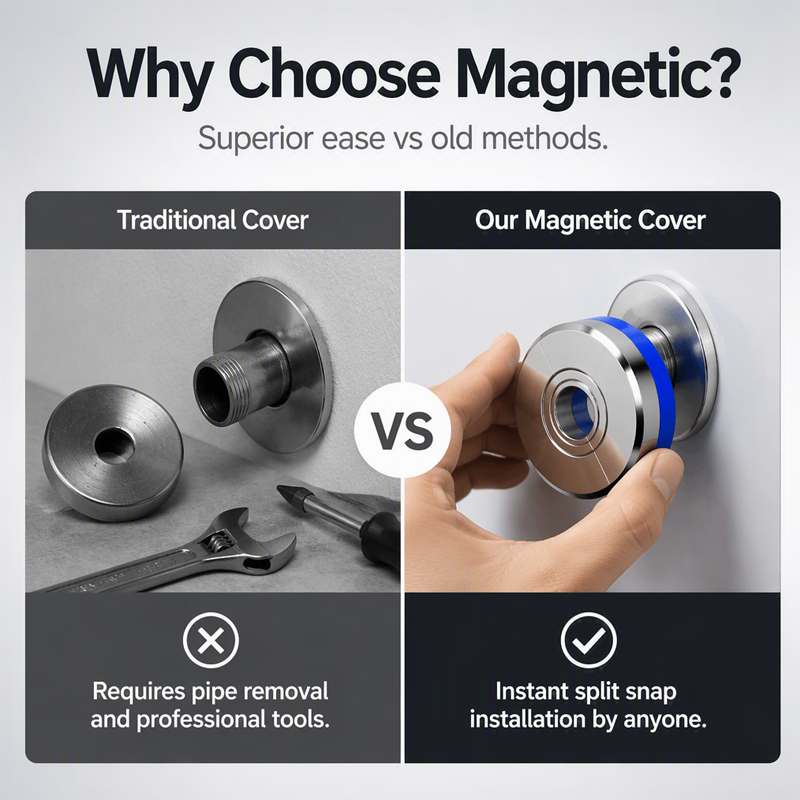 Cache-robinet décoratif magnétique à double écoulement