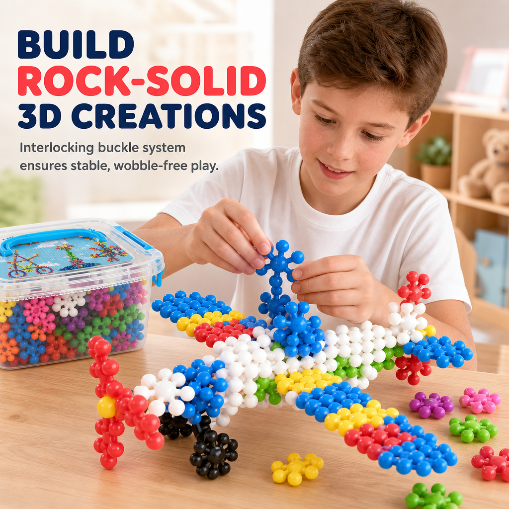 Blocs de construction 3D en forme de flocon de neige pour enfants