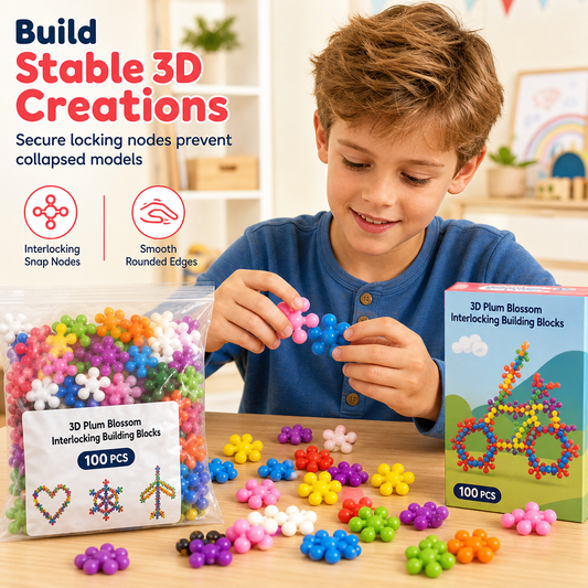 Blocs de construction 3D en forme de flocon de neige pour enfants