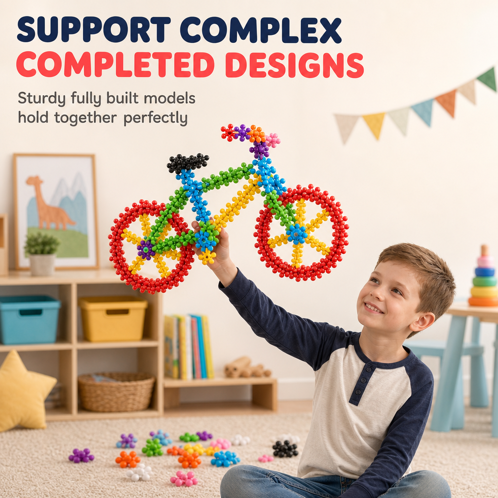 Blocs de construction 3D en forme de flocon de neige pour enfants