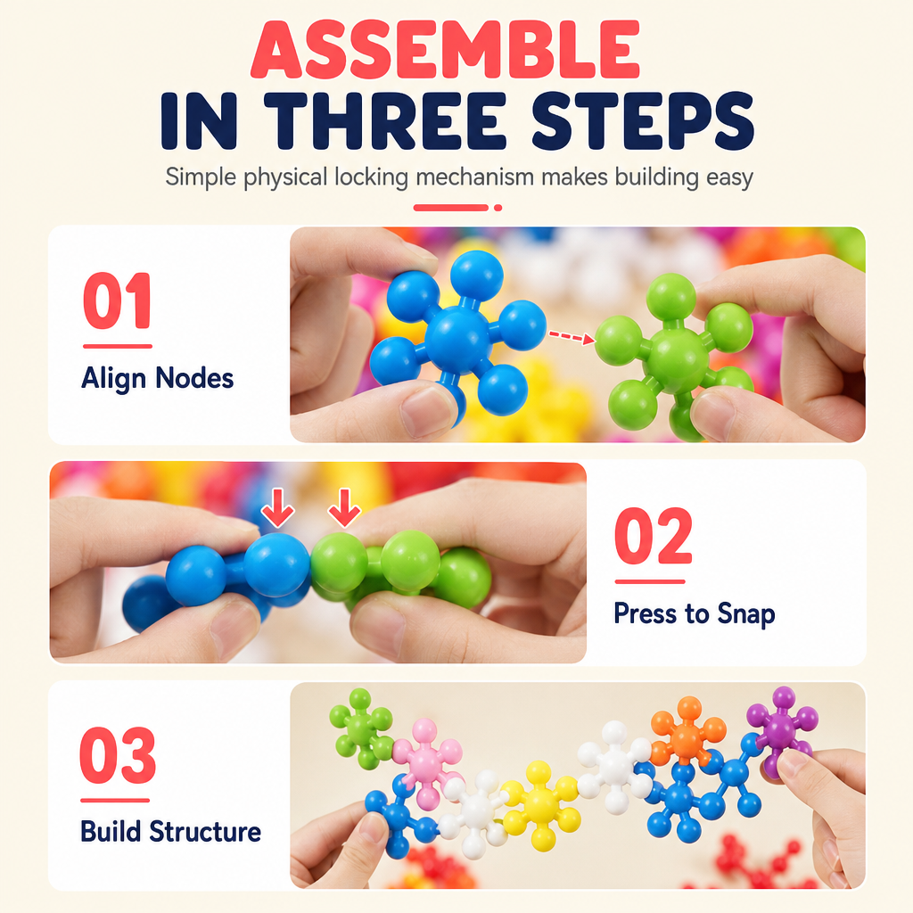 Blocs de construction 3D en forme de flocon de neige pour enfants