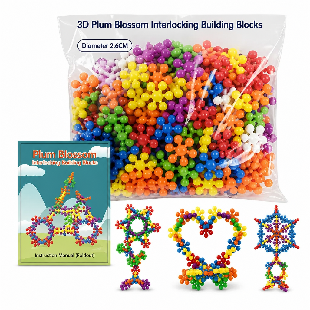 Blocs de construction 3D en forme de flocon de neige pour enfants