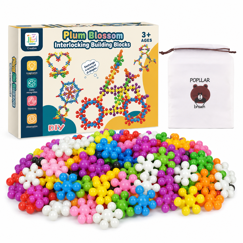 Blocs de construction 3D en forme de flocon de neige pour enfants