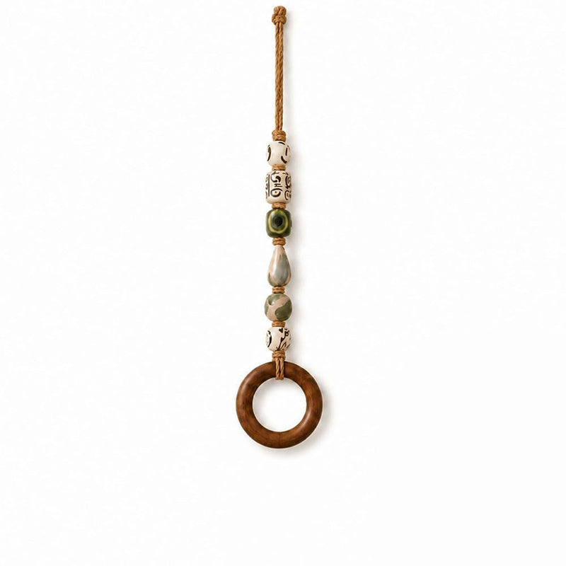 🧺🌸 Porte-serviette décoratif en perles – Perles en céramique, corde en jute et anneau en bois, une touche bohème et naturelle pour votre salle de bain ou cuisine 🏡