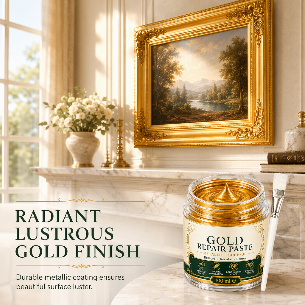 Redonnez instantanément un éclat doré à vos objets ! Pâte de réparation et de retouche « Metallic Gold »