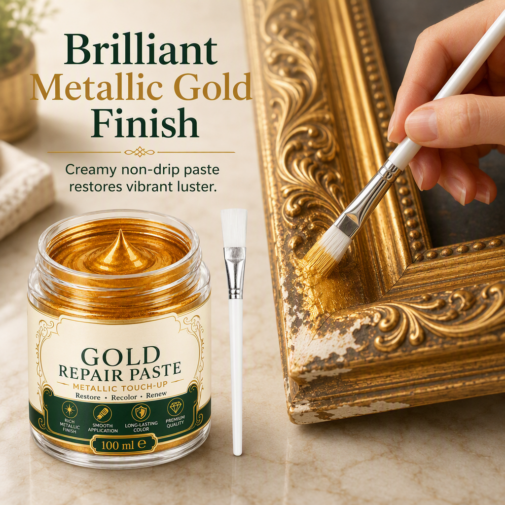 Redonnez instantanément un éclat doré à vos objets ! Pâte de réparation et de retouche « Metallic Gold »