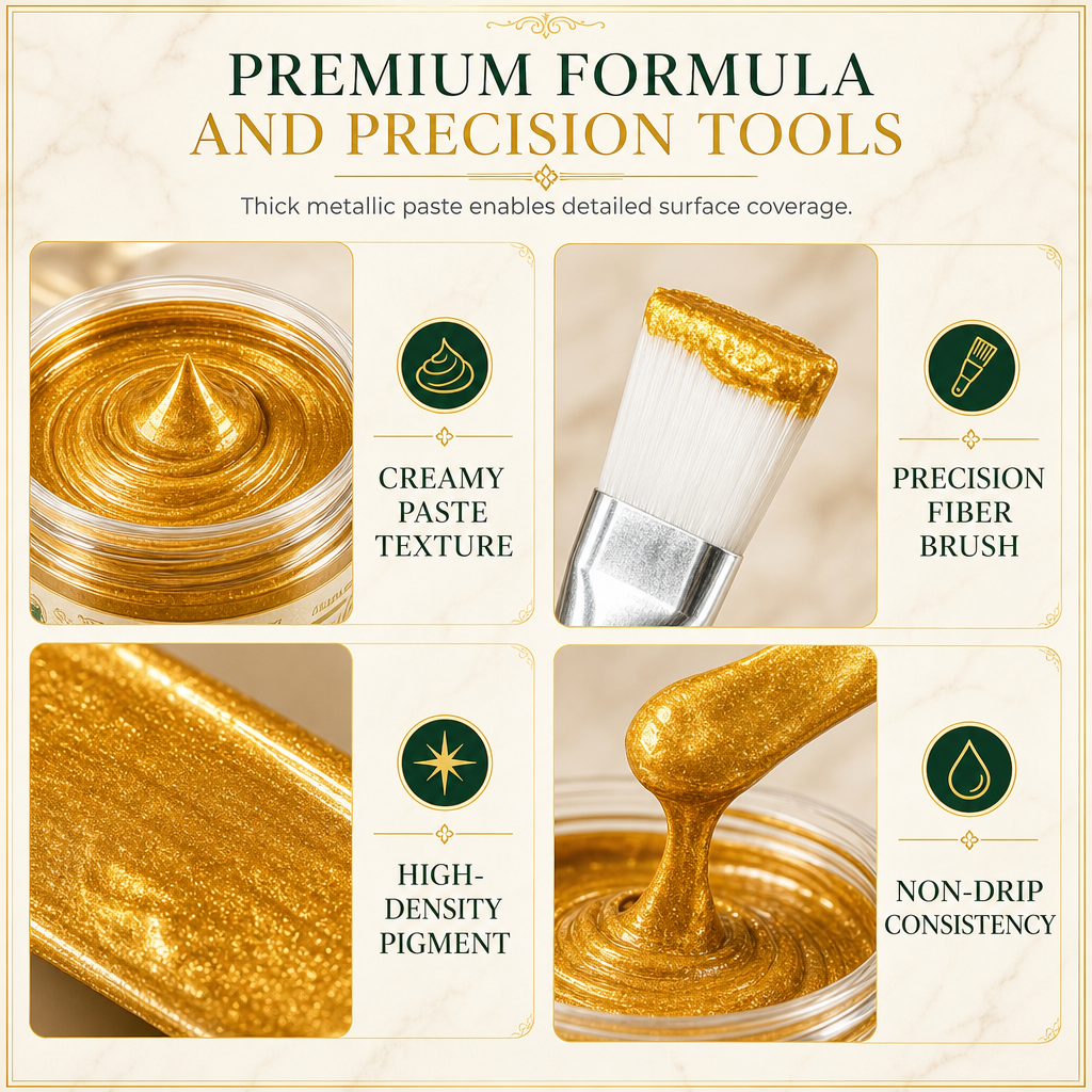 Redonnez instantanément un éclat doré à vos objets ! Pâte de réparation et de retouche « Metallic Gold »