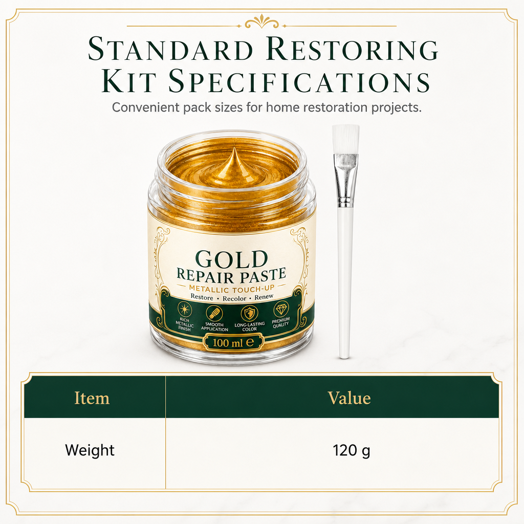 Redonnez instantanément un éclat doré à vos objets ! Pâte de réparation et de retouche « Metallic Gold »