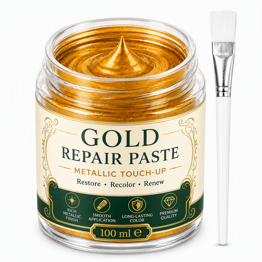 Redonnez instantanément un éclat doré à vos objets ! Pâte de réparation et de retouche « Metallic Gold »