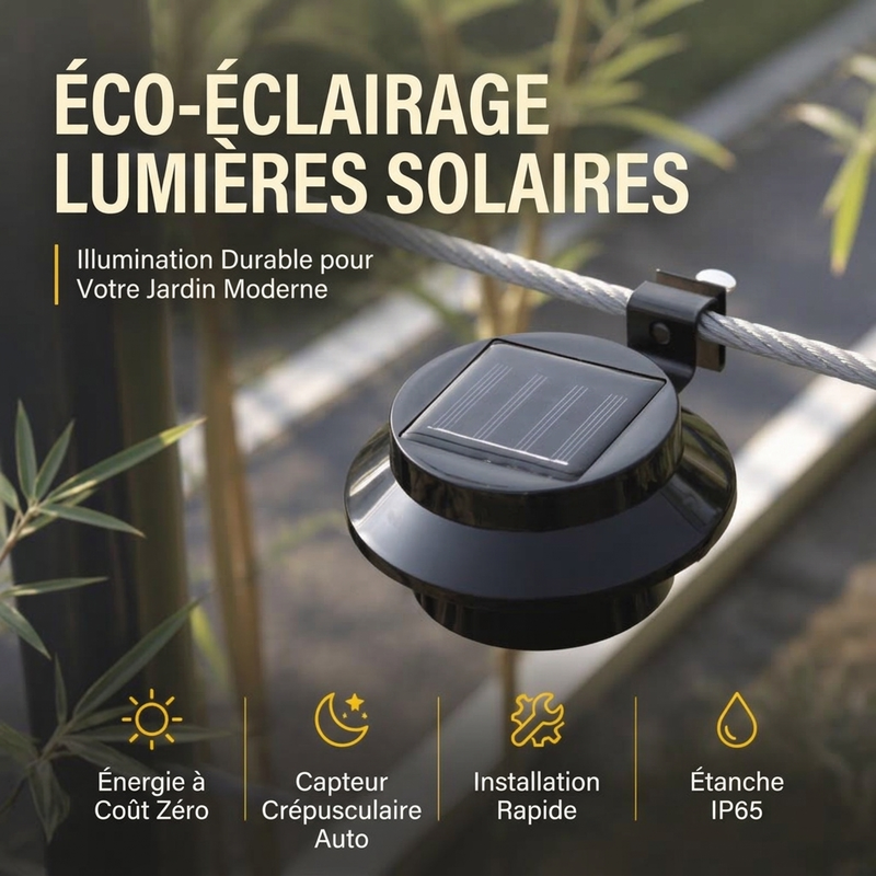 🔥‑50% Réduction !🛒✨ Lampes solaires murales pour gouttières ☀️ LED étanches extérieur, parfait pour jardin et clôture ✨