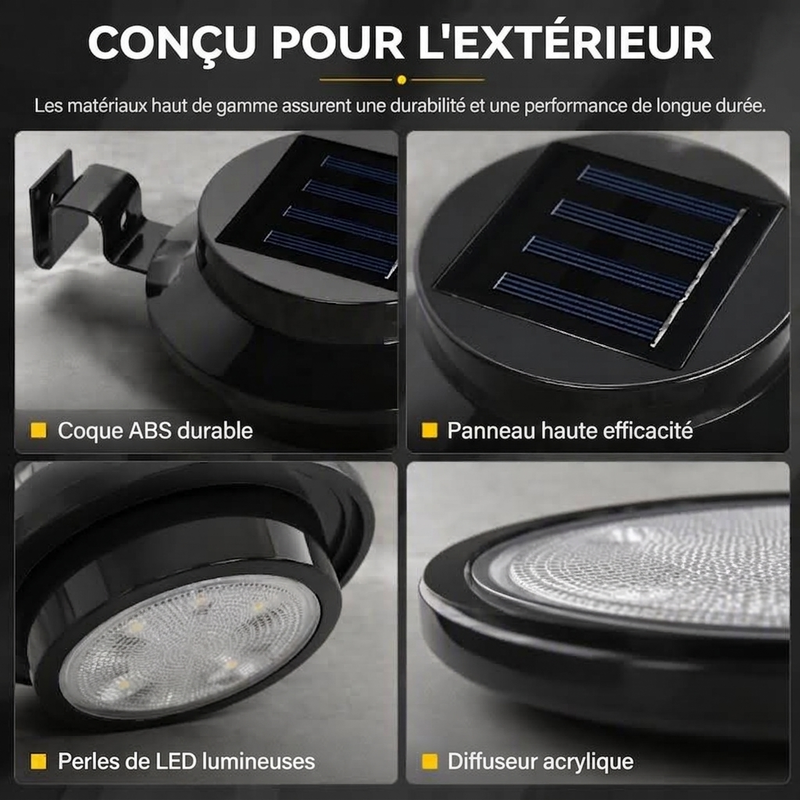 🔥‑50% Réduction !🛒✨ Lampes solaires murales pour gouttières ☀️ LED étanches extérieur, parfait pour jardin et clôture ✨