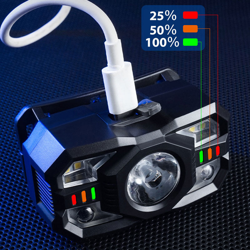 💡 Lampe frontale rechargeable avec capteur | 5 modes