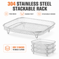 🔥-50% DE RÉDUCTION✨Grille 3 niveaux inox 304🍟Empilable, accessoire friteuse air pour ailes et pain grillé
