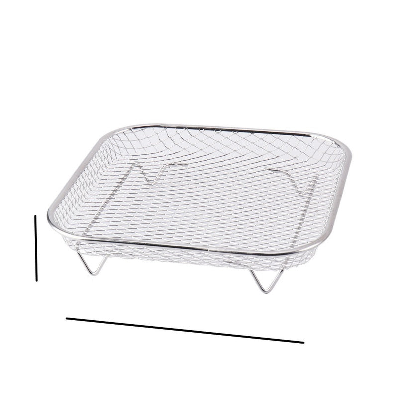 🔥-50% DE RÉDUCTION✨Grille 3 niveaux inox 304🍟Empilable, accessoire friteuse air pour ailes et pain grillé