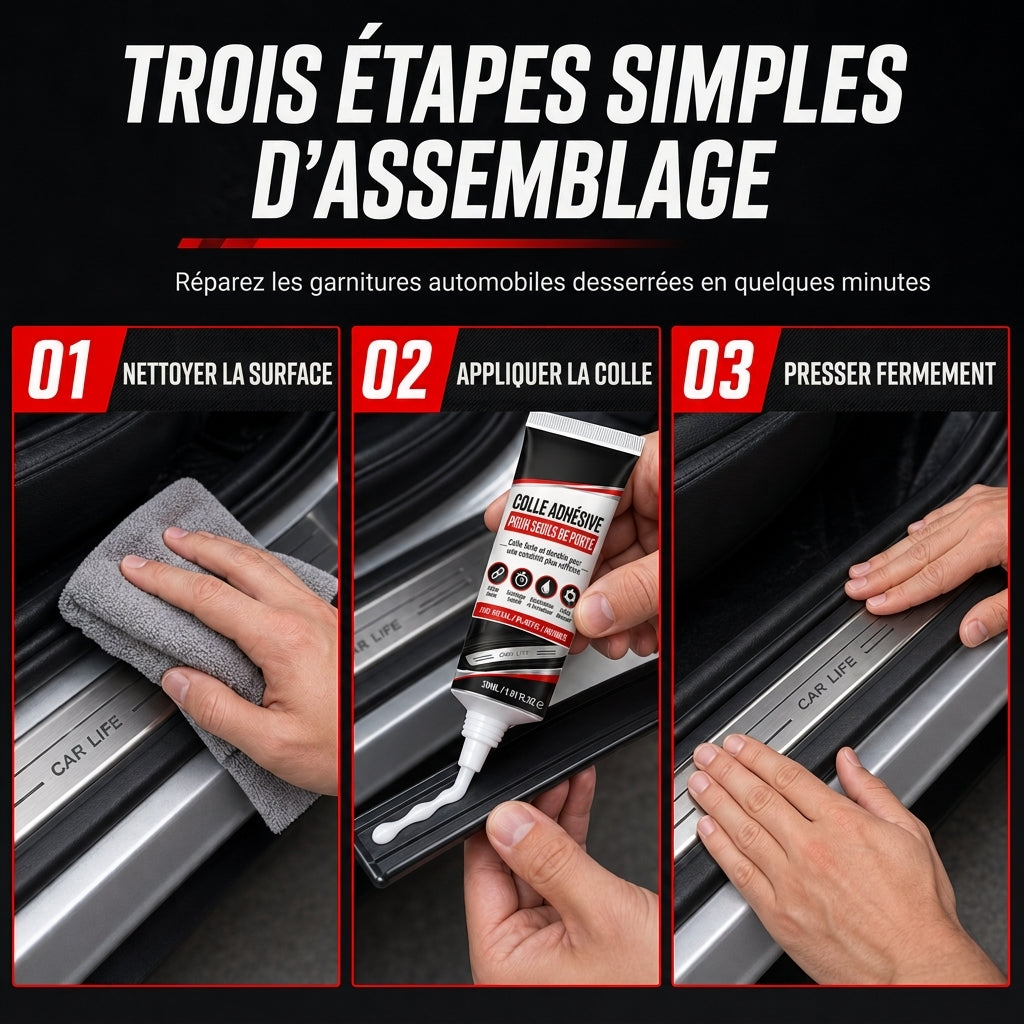 🔥‑50% de réduction ! Colle adhésive garniture auto à séchage rapide 🚗 Forte adhérence, réparation facile pour finitions véhicule ✨