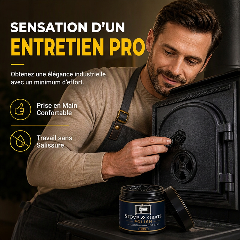 Cirage pour poêle en fonte avec éponge