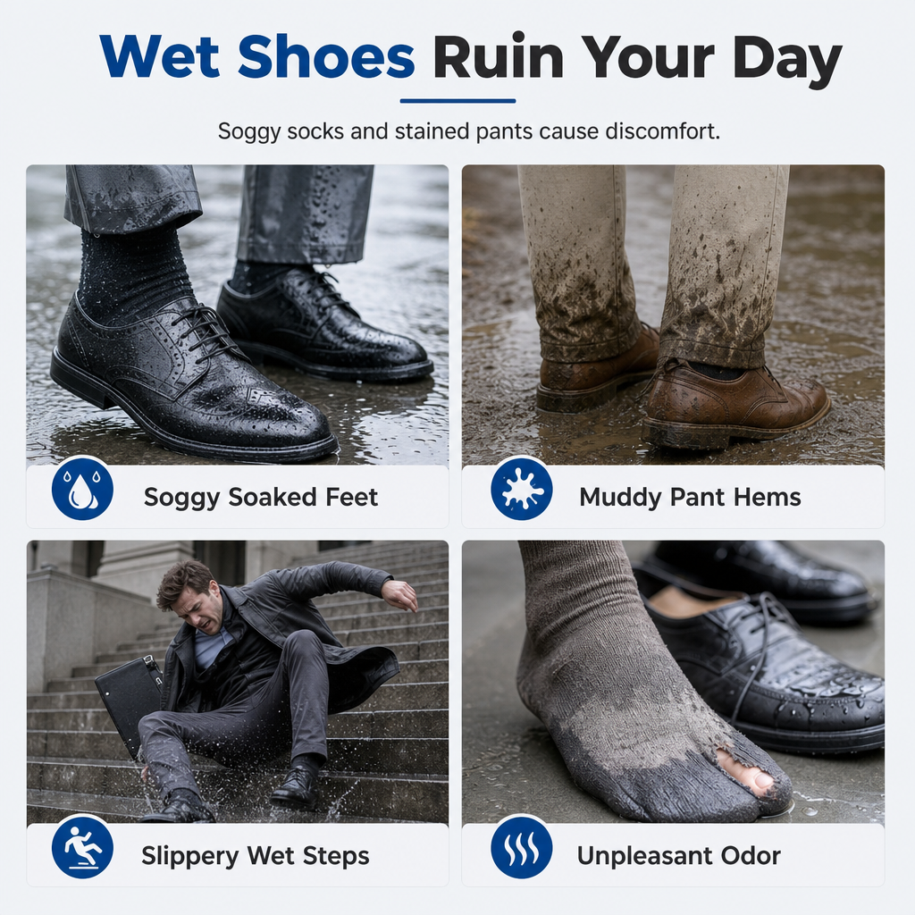 👢 50 % DE RÉDUCTION EN CE MOMENT ! 🌧️ Housses imperméables pour bottes – semelle antidérapante et détails réfléchissants