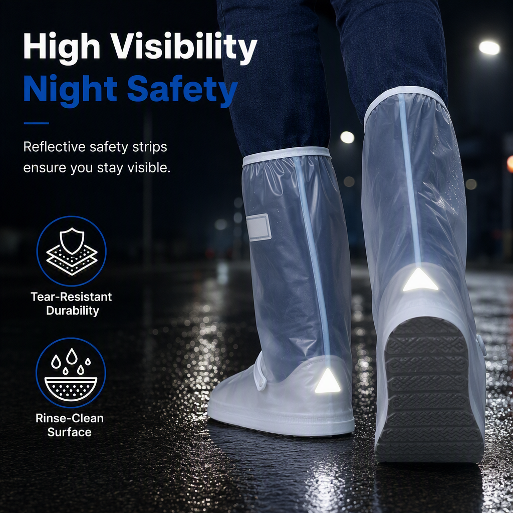 👢 50 % DE RÉDUCTION EN CE MOMENT ! 🌧️ Housses imperméables pour bottes – semelle antidérapante et détails réfléchissants
