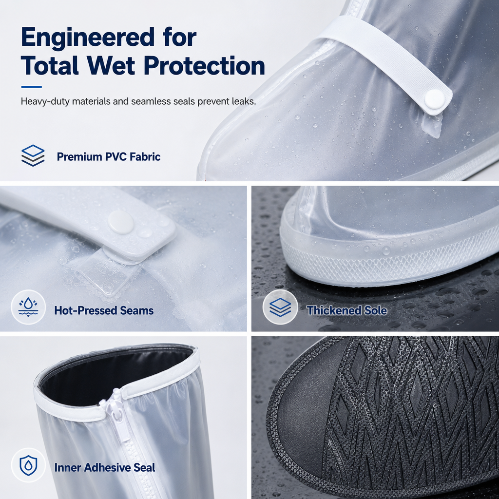 👢 50 % DE RÉDUCTION EN CE MOMENT ! 🌧️ Housses imperméables pour bottes – semelle antidérapante et détails réfléchissants