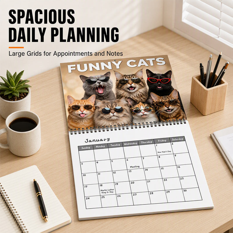 Calendrier mural Chats Rigolos 2027