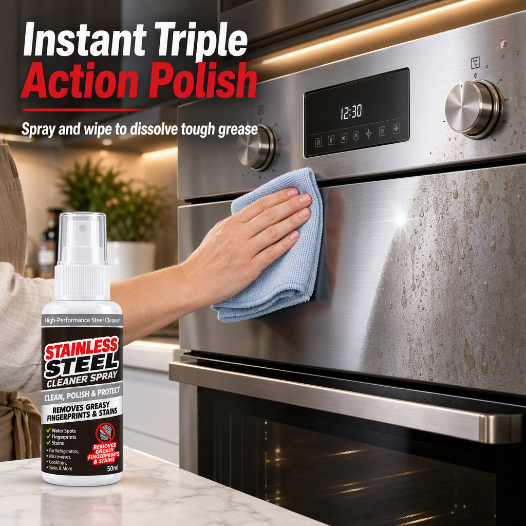 Spray nettoyant et polissant multifonctionnel pour acier inoxydable