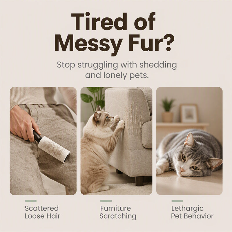 Accessoire d'angle 2-en-1 pour le toilettage autonome des animaux avec baguette à plumes