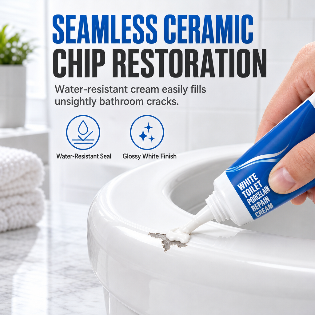 Crème réparatrice pour porcelaine de toilette blanche
