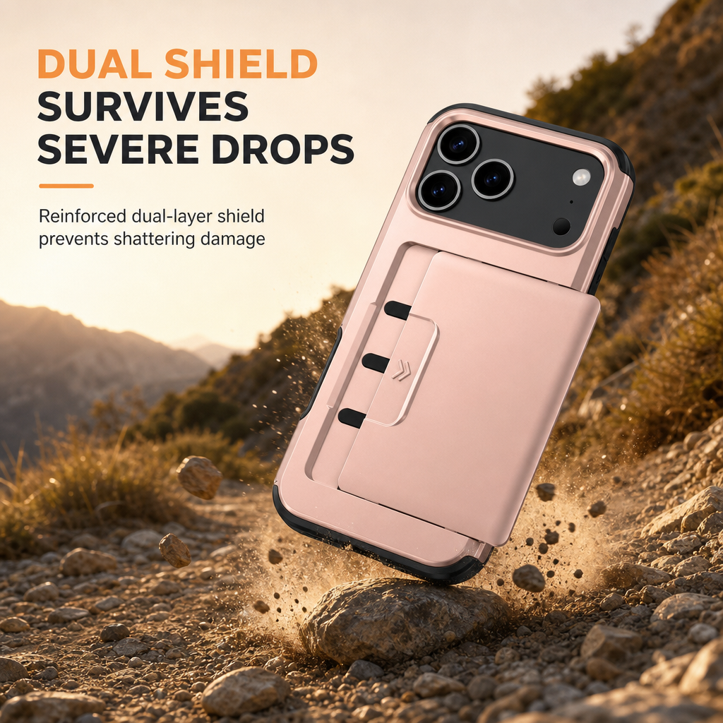 Étui de protection antichoc pour téléphone avec porte-cartes