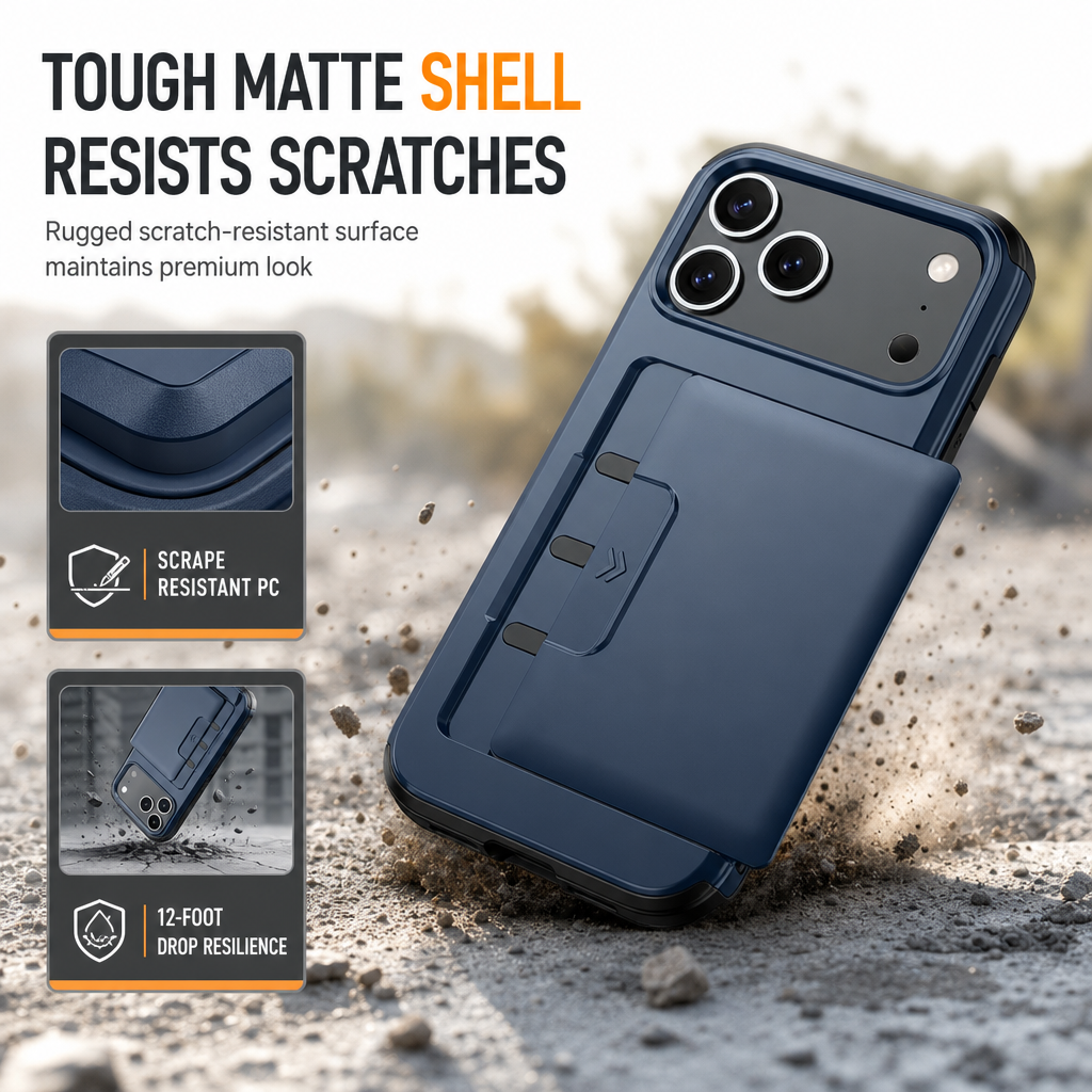 Étui de protection antichoc pour téléphone avec porte-cartes
