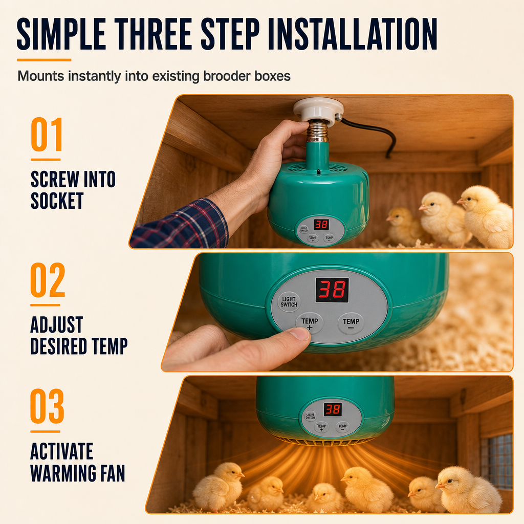 🐣 50% DE RÉDUCTION! 🌡️ Chauffage couveuse intelligent – Température précise & sécurisé ✨
