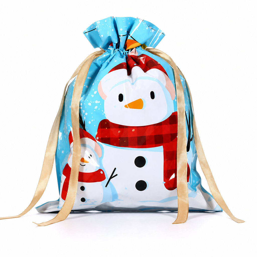 Lot de 10 sacs-cadeaux à bonbons de Noël avec cordon de serrage