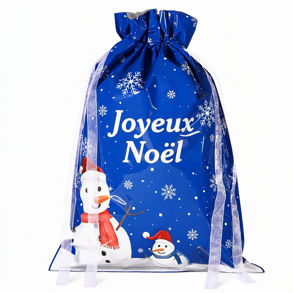Lot de 10 sacs-cadeaux à bonbons de Noël avec cordon de serrage