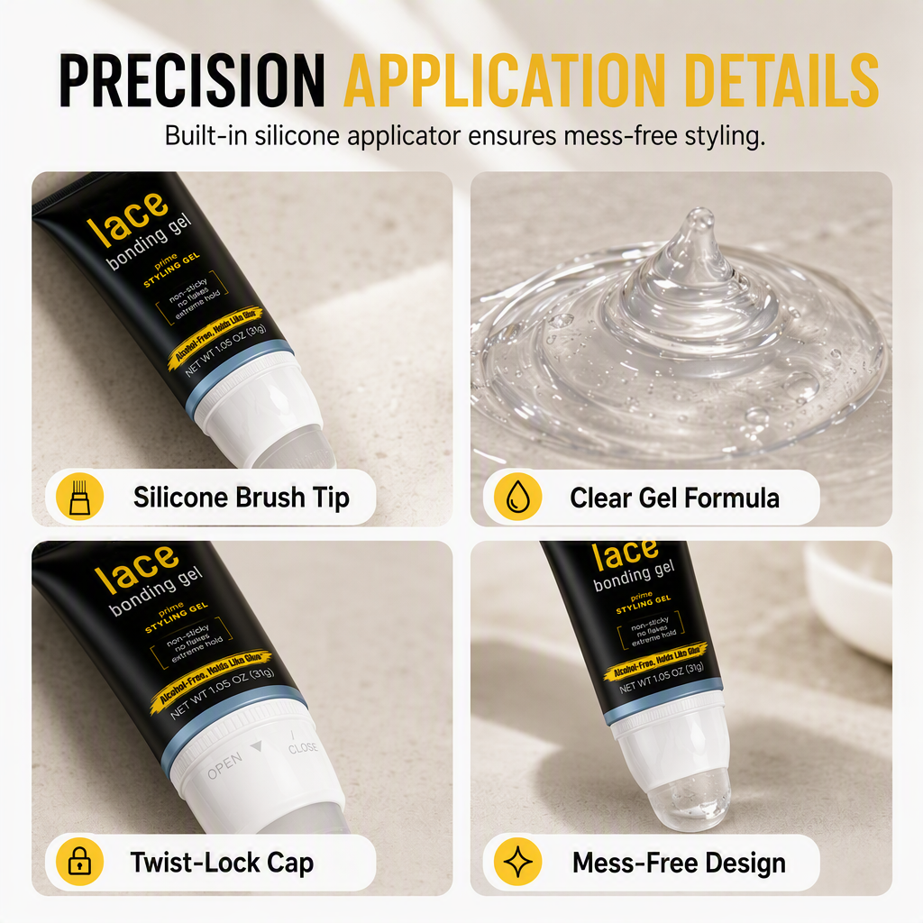 🔥 50% DE RÉDUCTION ! ✨Colle pour perruques à base de gel de fixation en dentelle à séchage rapid
