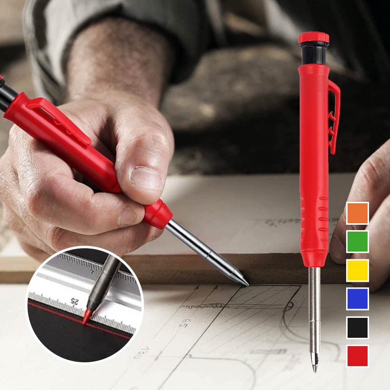 Crayon de charpentier multifonction à séchage rapide avec taille-crayon