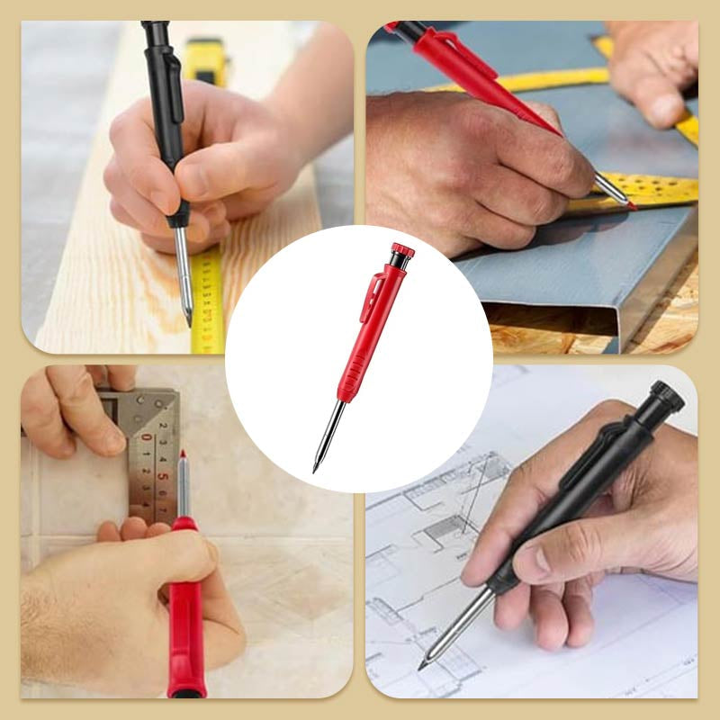 Crayon de charpentier multifonction à séchage rapide avec taille-crayon