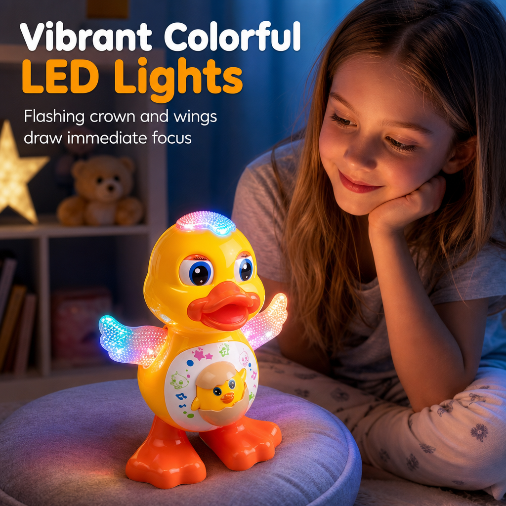 🦆 50 % DE RÉDUCTION EN CE MOMENT !⏰ Jouet Canard Musical Électrique – Éveil Bébé Interactif ✨