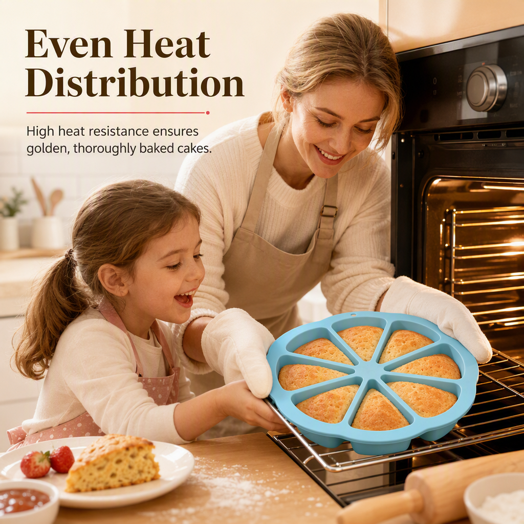 🍰50% DE RÉDUCTION ! Moule à gâteau silicone 8 cavités triangulaire, anti-adhérent, démoulage facile pour pâtisserie ✨
