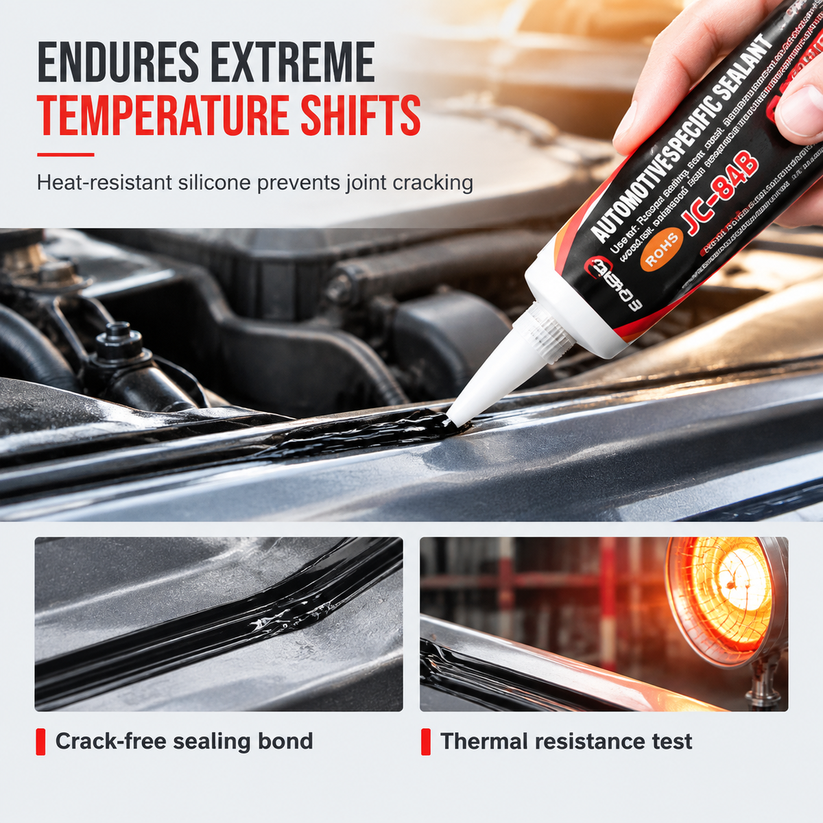 Mastic adhésif automobile résistant aux hautes températures