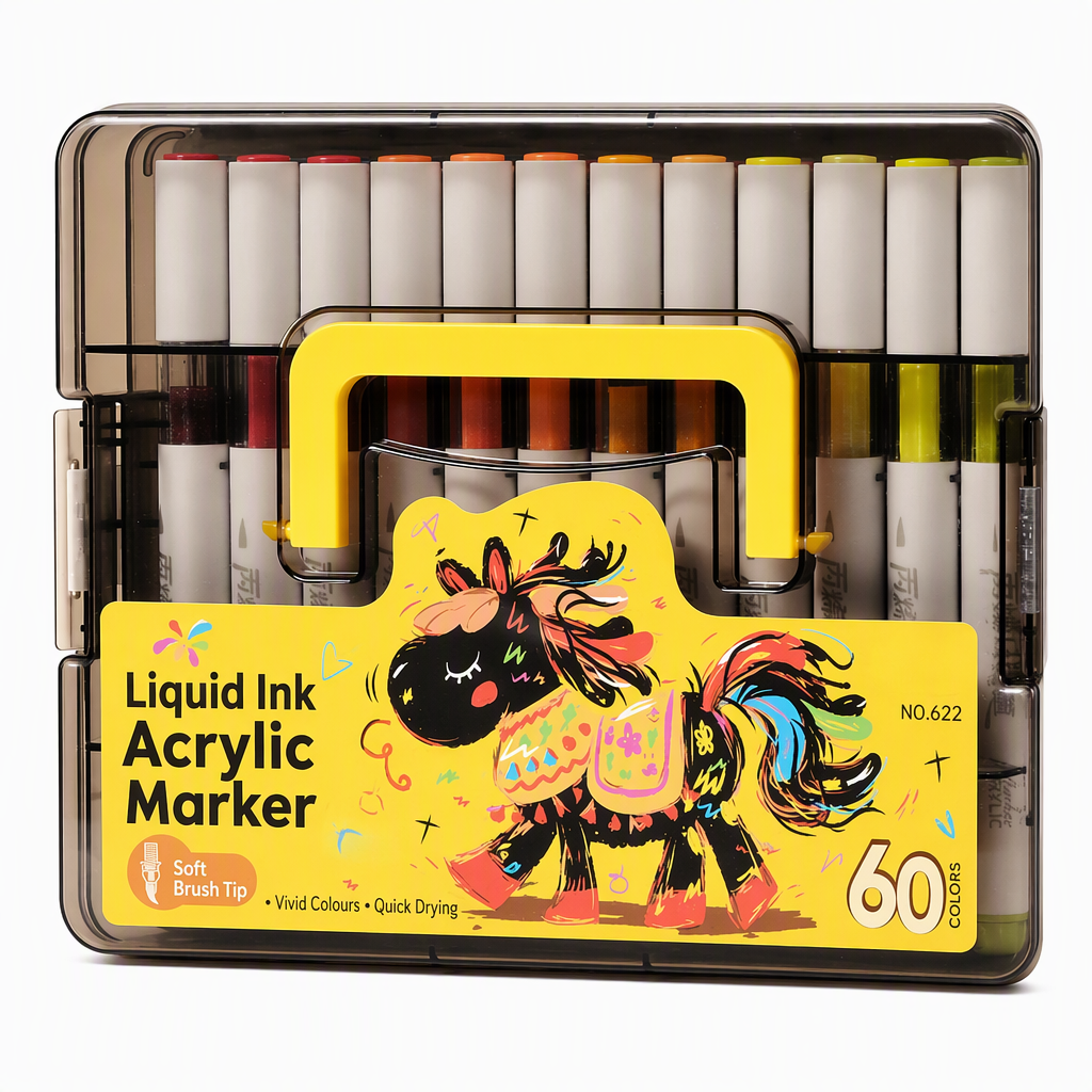 Marqueurs acryliques liquides lavables avec pointes à pinceau souples