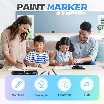 🔥PROMO -53%✨Marqueur à peinture acrylique double pointe, séchage rapide, pour dessin & bricolage🎨