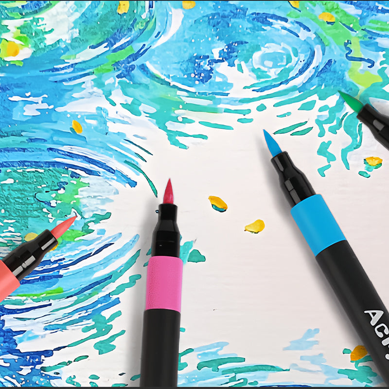 🔥PROMO -53%✨Marqueur à peinture acrylique double pointe, séchage rapide, pour dessin & bricolage🎨
