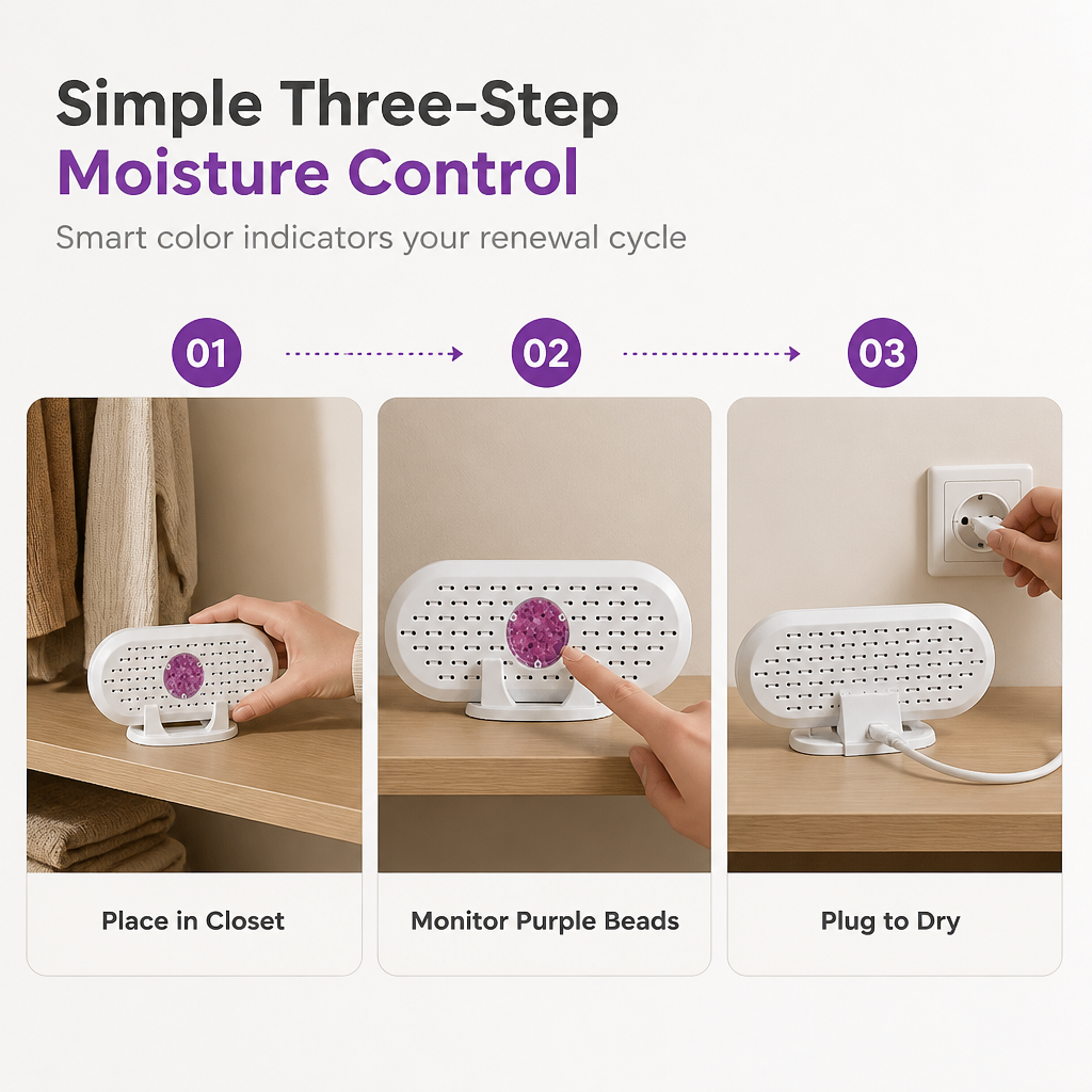 💧 Mini-absorbeur d'humidité réutilisable